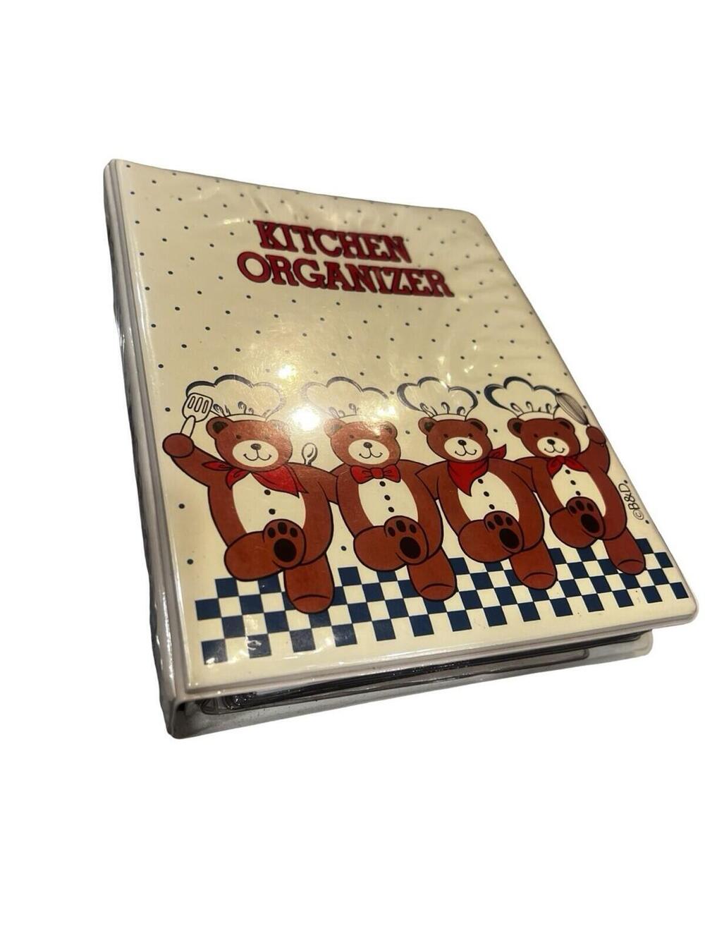 Vintage Rare Bear ChefRecipe Keeper  Hardcover Chefs Kitsch Cooking Kitchen Book